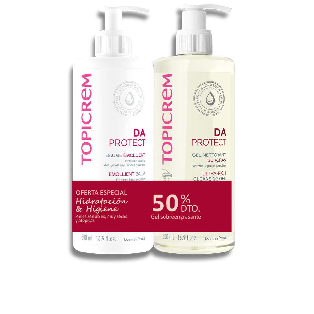 Topicrem Da Protect Emolient Balm 500 ml + Cleansing Gel 500 ml Pack 2 pcs