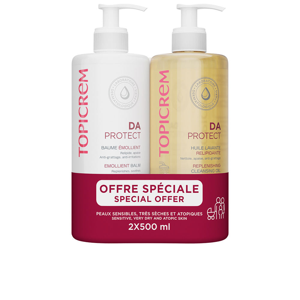 Topicrem Da Protect Emollient Balm 500 ml + Cleansing Gel 500 ml Pack 2 pcs