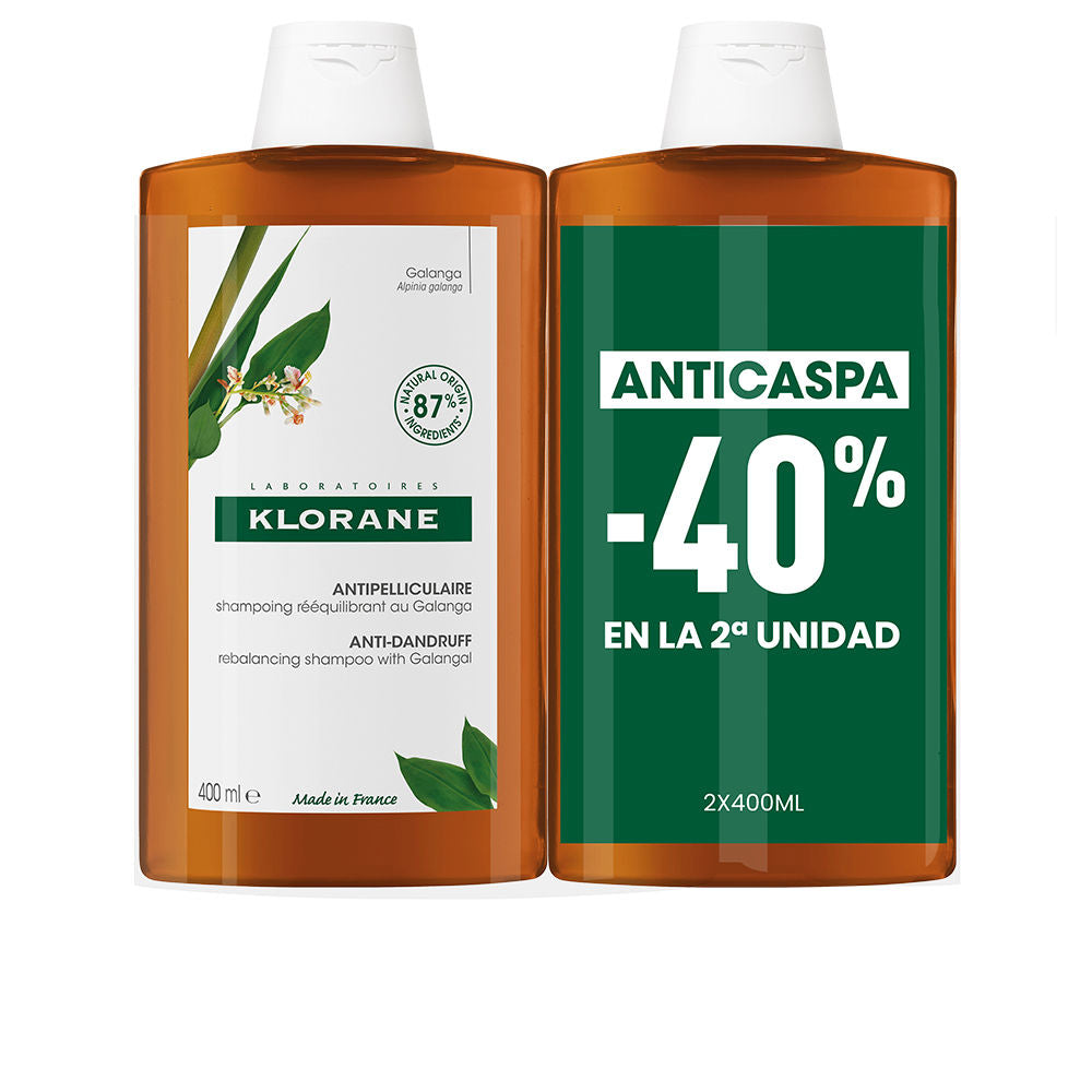 Klorane Galanga Anti-Dandruff Rebalancing Shampoo Pack 2 X 400 ml