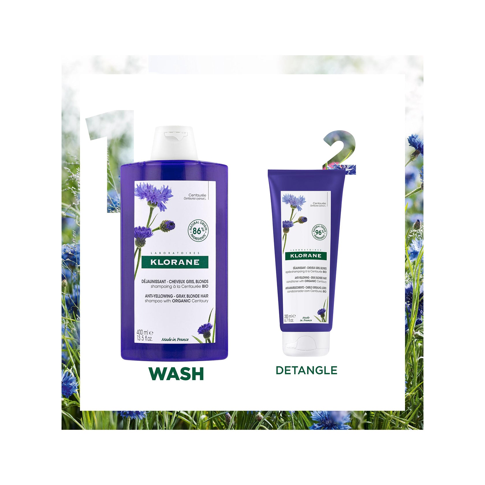 Klorane Anti-Yellowing Shampoo with Centaury 400ml (13.53fl oz)