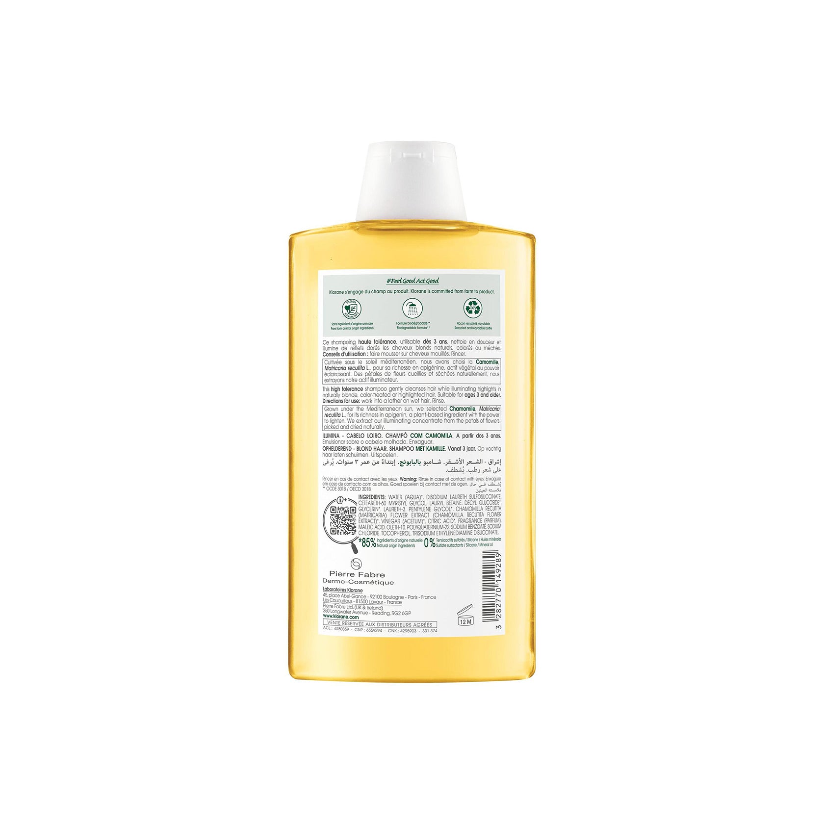 Klorane Blond Highlights Shampoo with Chamomile 400ml (13.53fl oz)