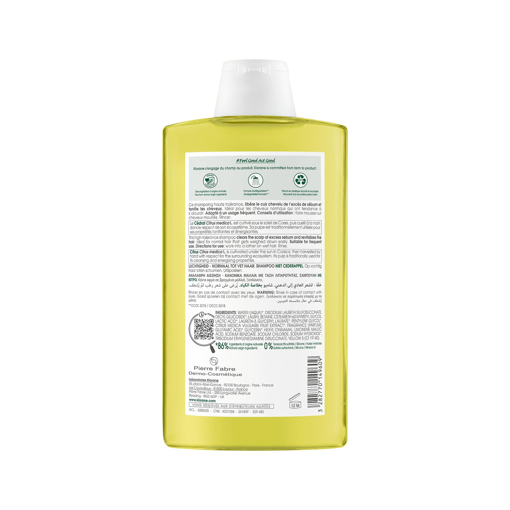 Klorane Purifying Shampoo with Citrus Pulp 400ml (13.53fl oz)