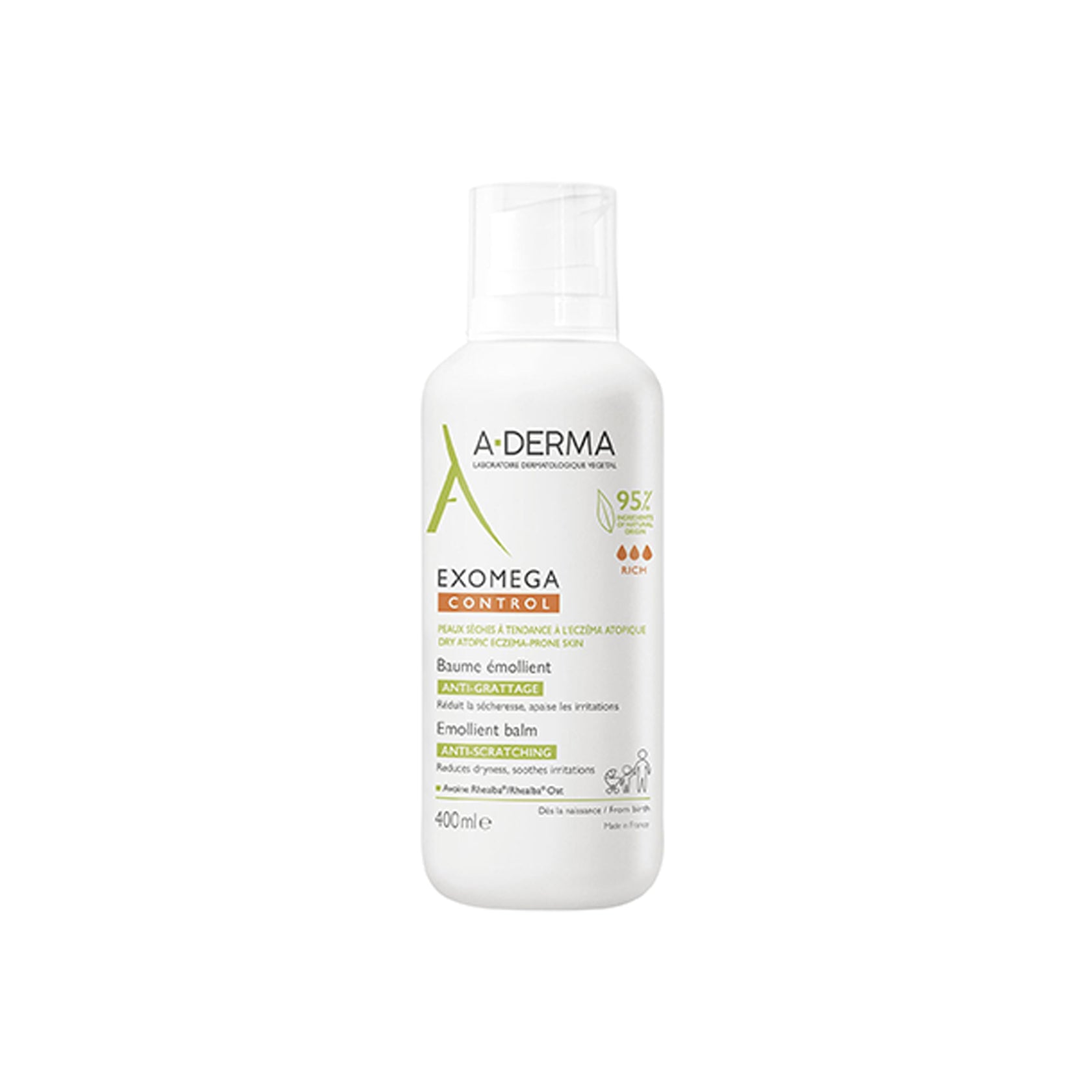 A-Derma Exomega Control Emollient Balm 400ml (13.53fl oz)