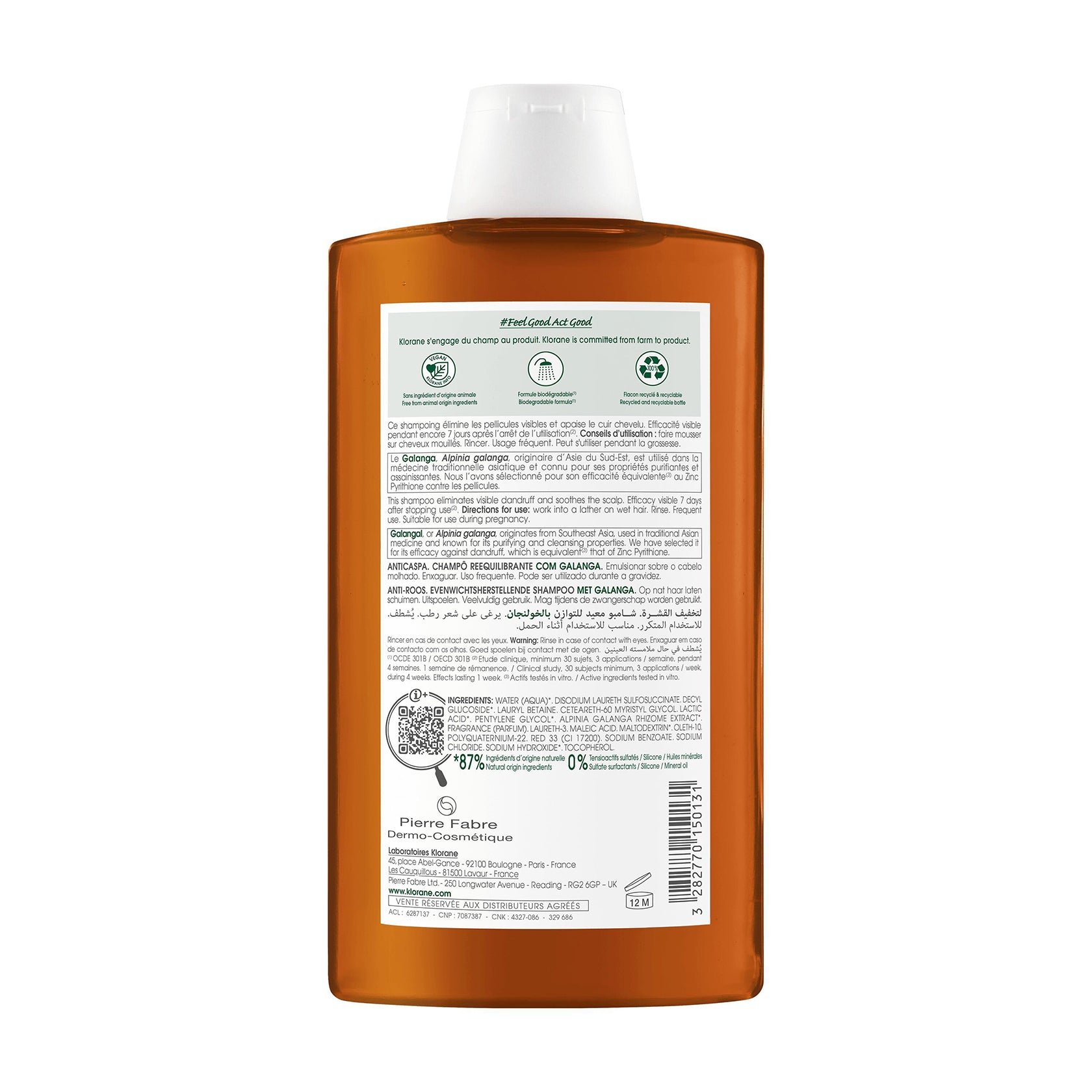Klorane Anti-Dandruff Rebalancing Shampoo with Galangal 400ml