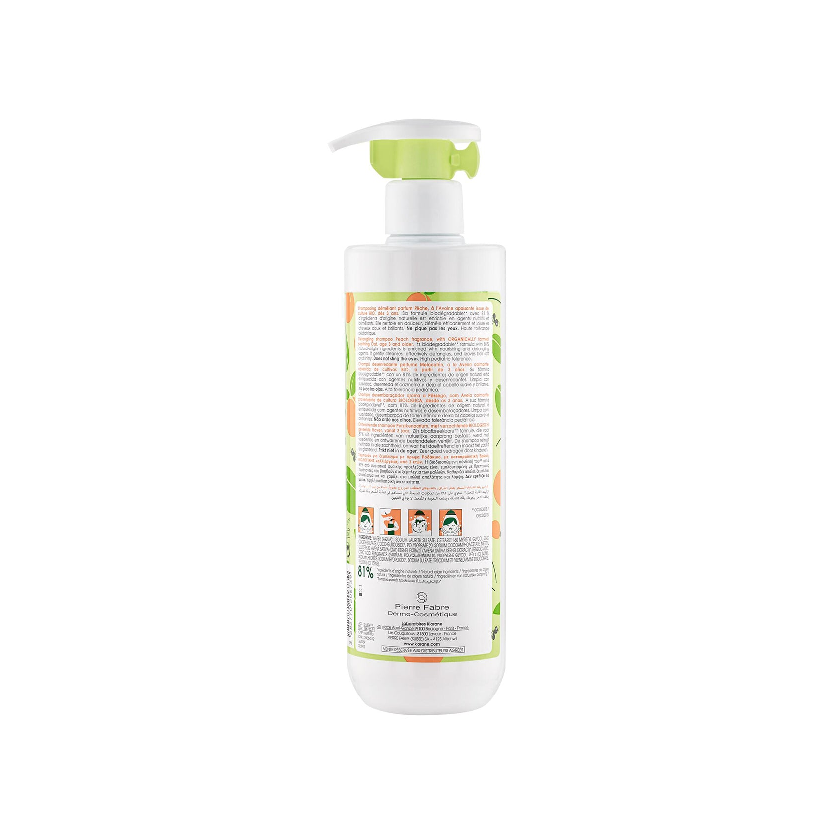 Klorane Junior Detangling Peach Shampoo 500ml