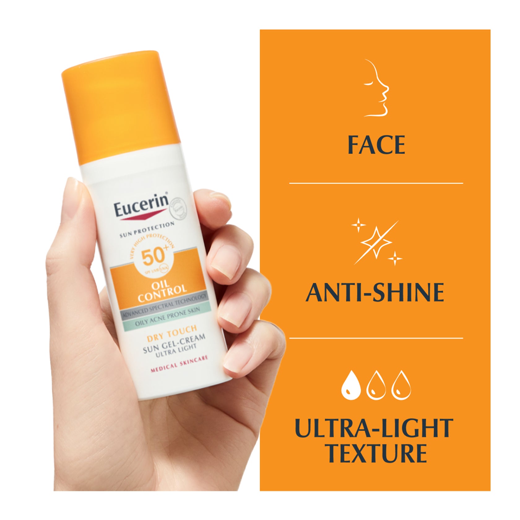 Eucerin Sun Gel-Crème Oil Control Toucher Sec SPF50+ 50 ml