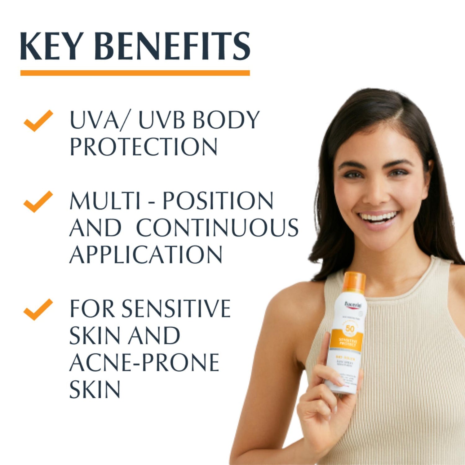 Eucerin Sun Sensitive Protect Spray Dry Touch Transparent SPF50 200ml