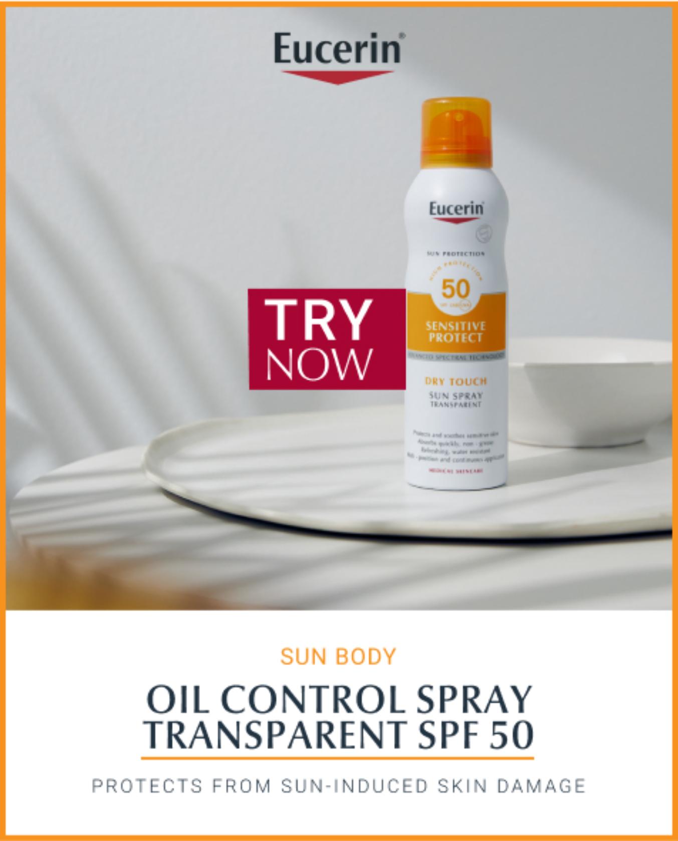 Eucerin Sun Sensitive Protect Spray Toucher Sec Transparent SPF50 200 ml