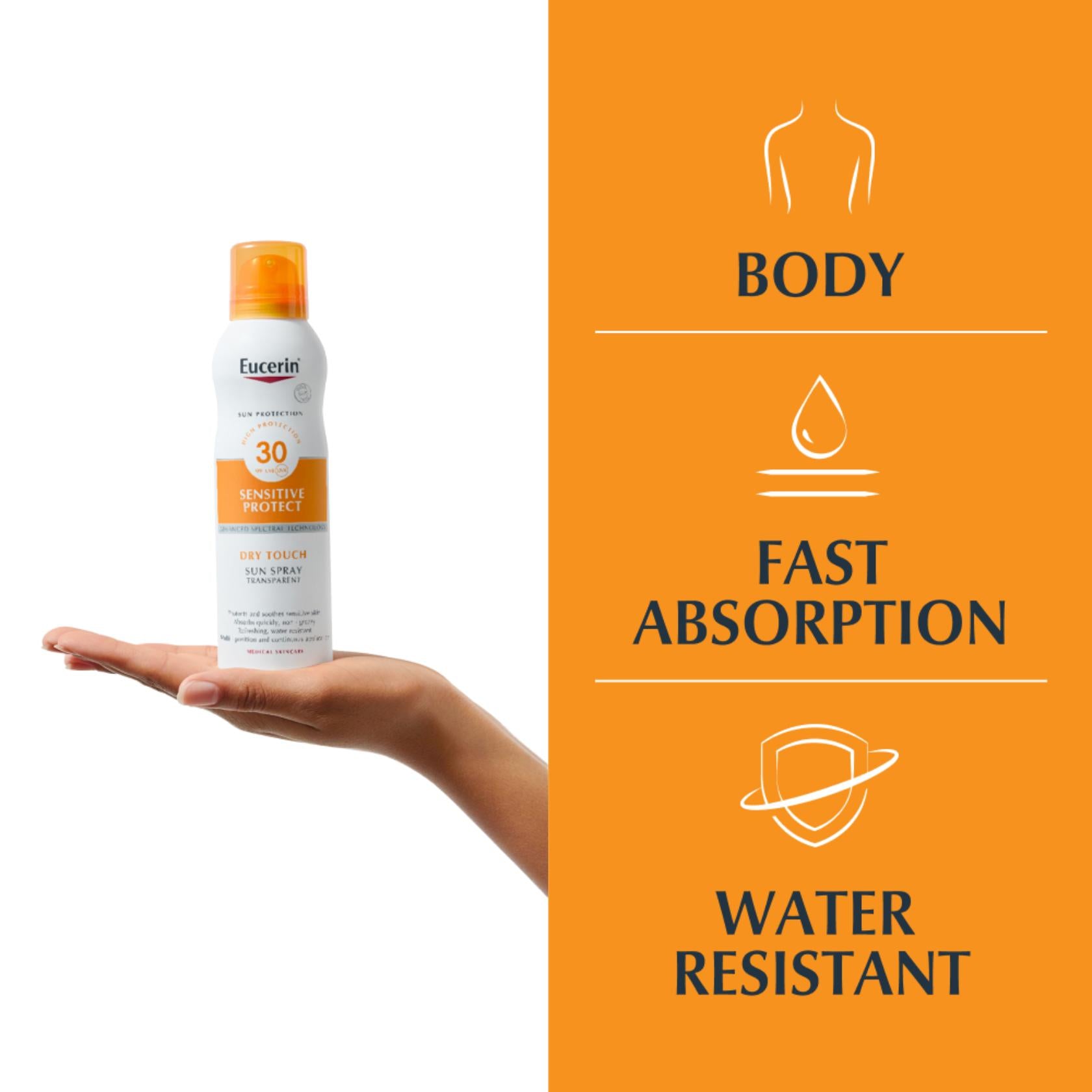 Eucerin Sun Sensitive Protect Spray Dry Touch Transparent SPF30 200ml