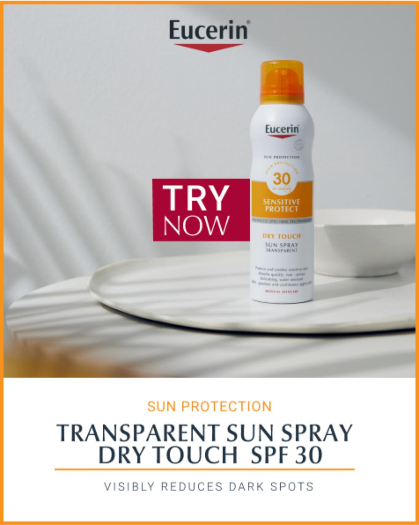 Eucerin Sun Sensitive Protect Spray Dry Touch Transparent SPF30 200ml