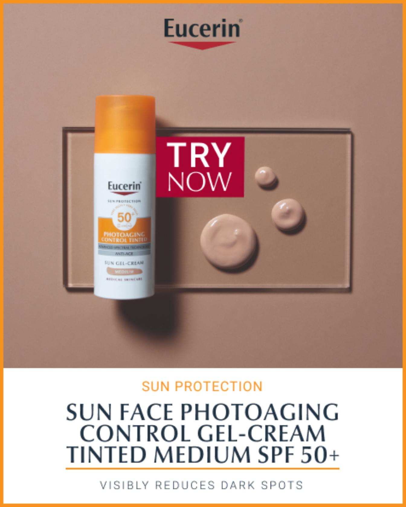 Eucerin Sun Photoaging Control Gel-Creme com Cor SPF50+ Médio 50ml