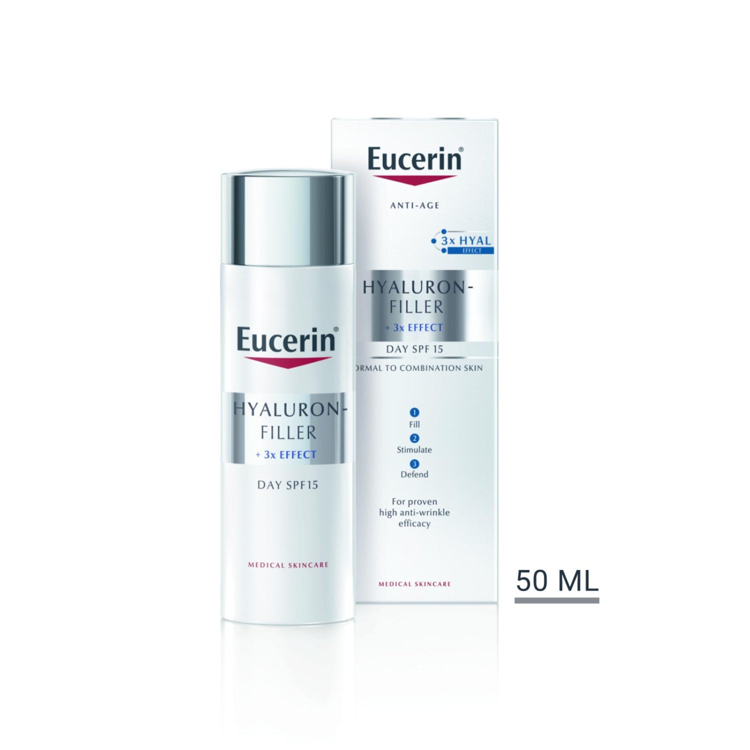 Eucerin Hyaluron-Filler Dia Pele Combinada SPF15 50ml