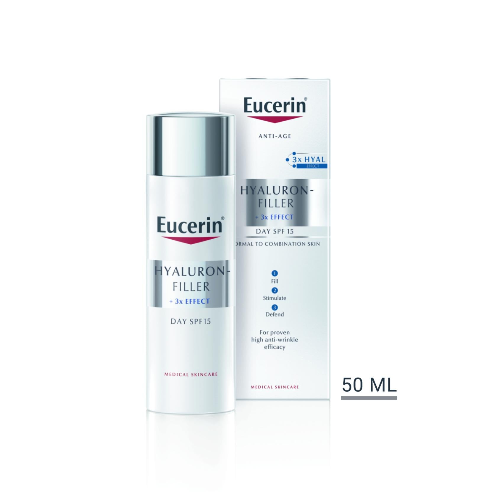 Eucerin Hyaluron-Filler Dia Pele Combinada SPF15 50ml