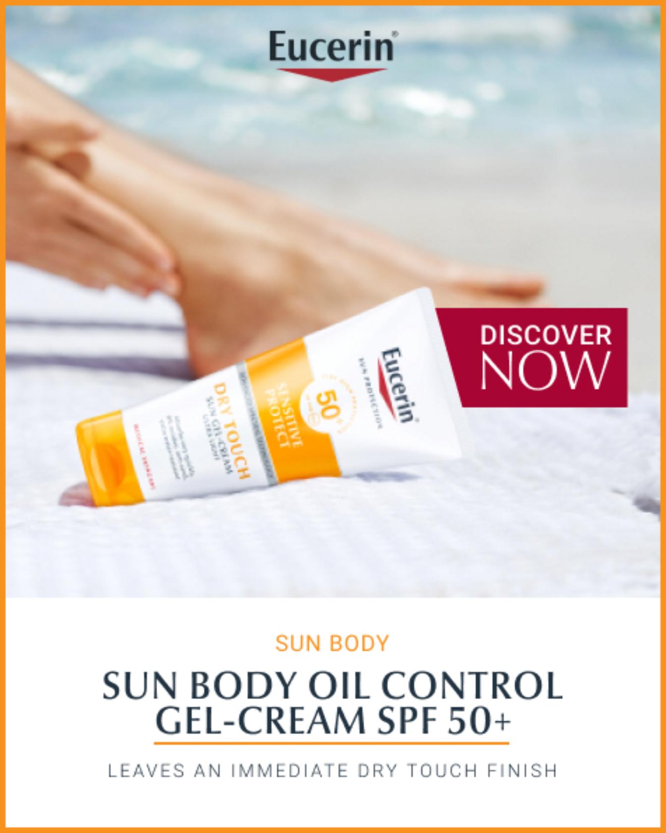 Eucerin Sun Sensitive Protect Gel-Creme Solar Toque Seco SPF50+ 200ml