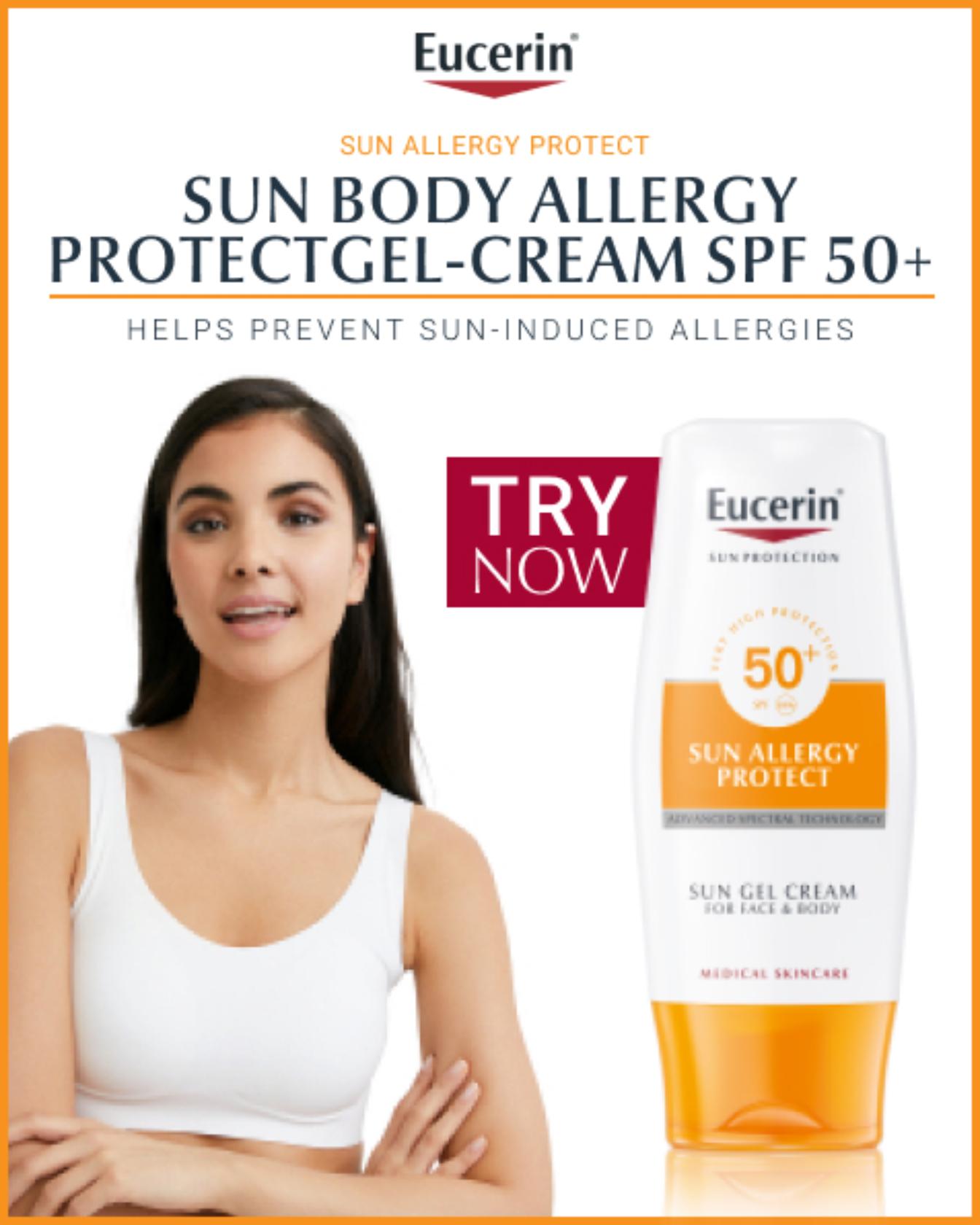Eucerin Creme Solar-Gel Proteção Alergia SPF50 150ml