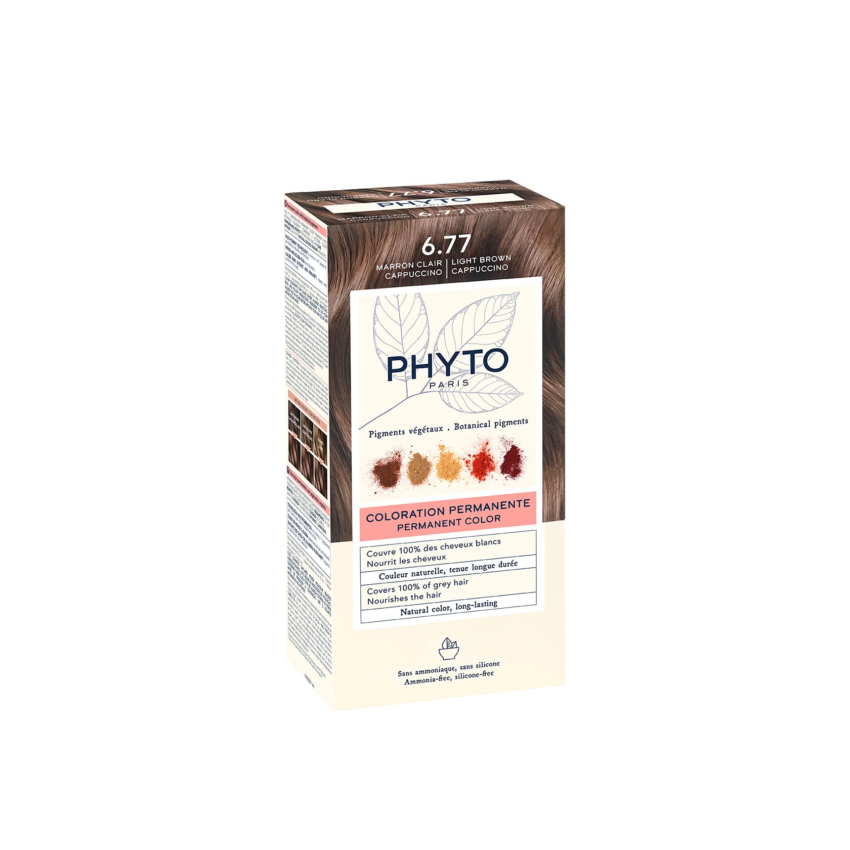 Phytocolor Permanent Color Shade 6.77 Light Brown Cappuccino