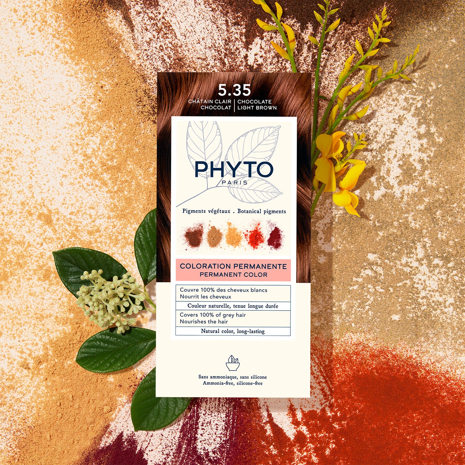 Phytocolor Permanent Color Shade 5.35 Chocolate Light Brown
