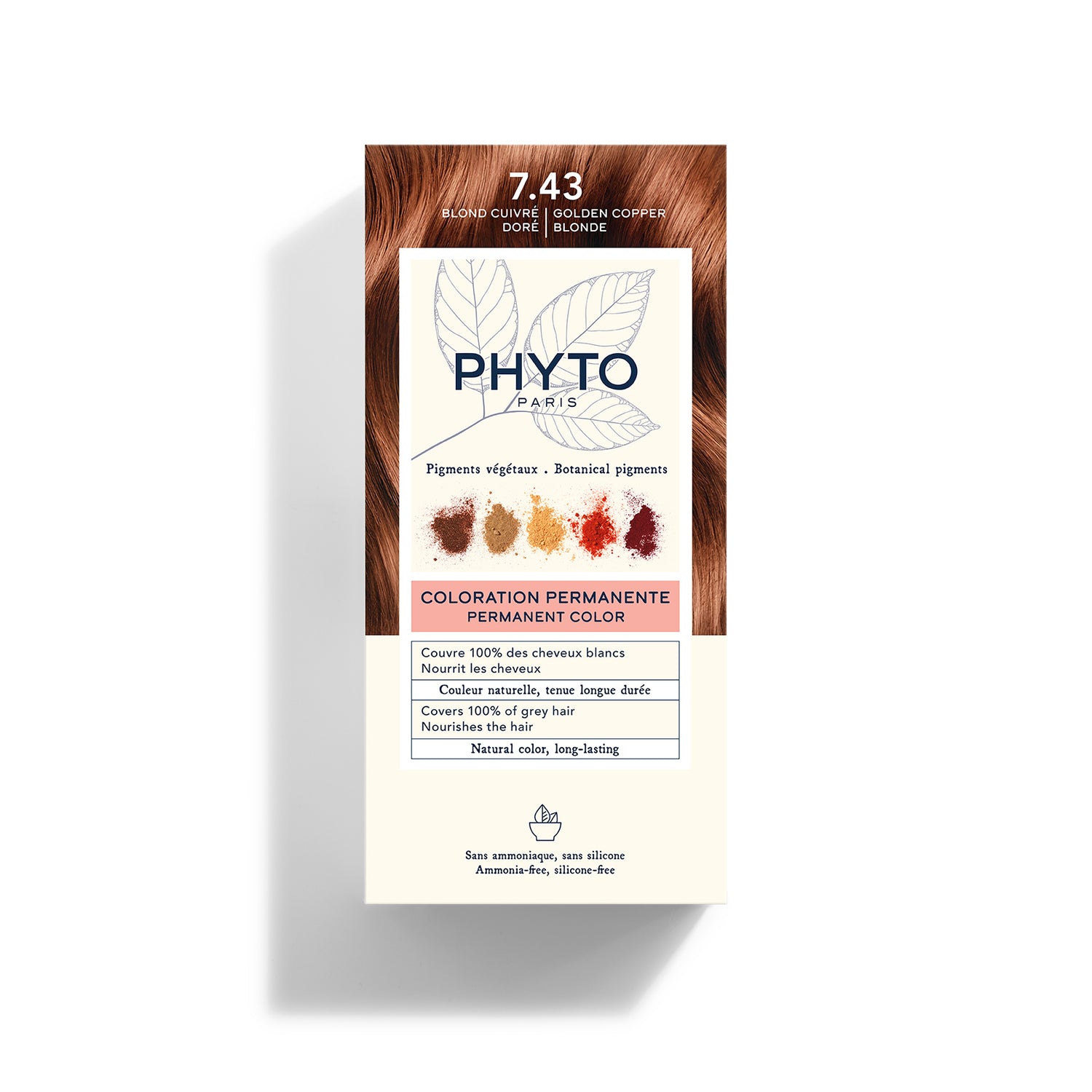 Phytocolor Permanent Color Shade 7.43 Copper Golden Blonde