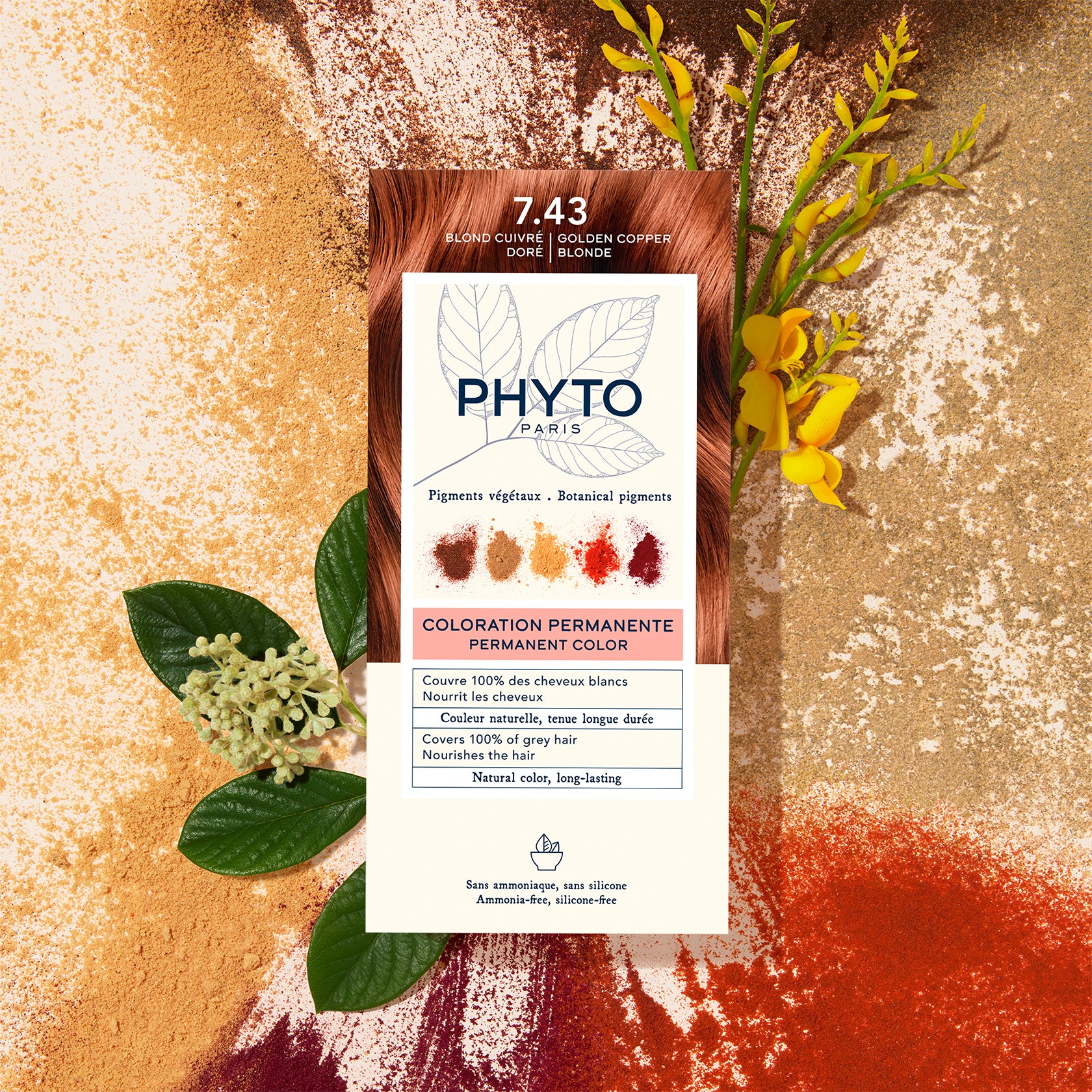Phytocolor Permanent Color Shade 7.43 Copper Golden Blonde