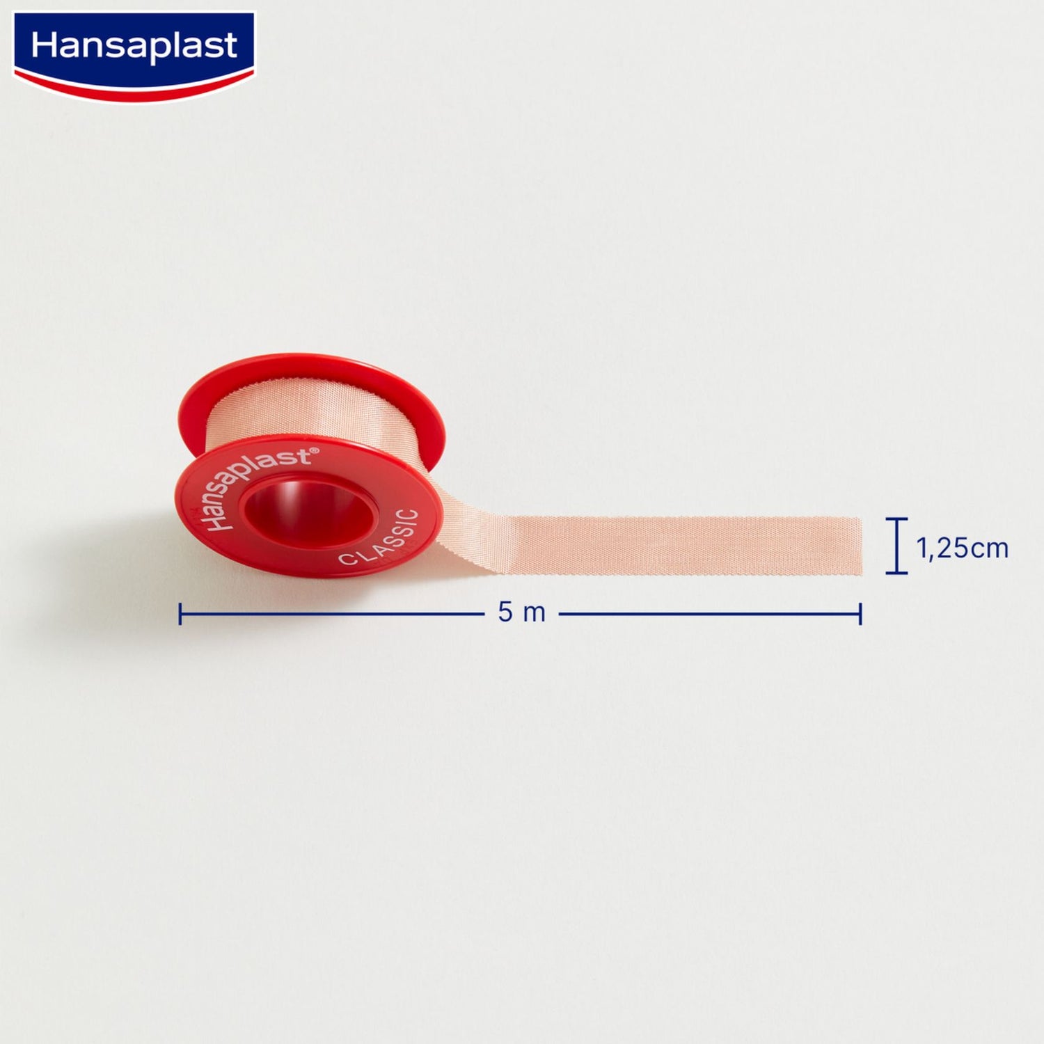 Hansaplast Med+ Classic Fixation Tape 5mx1.25cm (5.5ydx0.5in)
