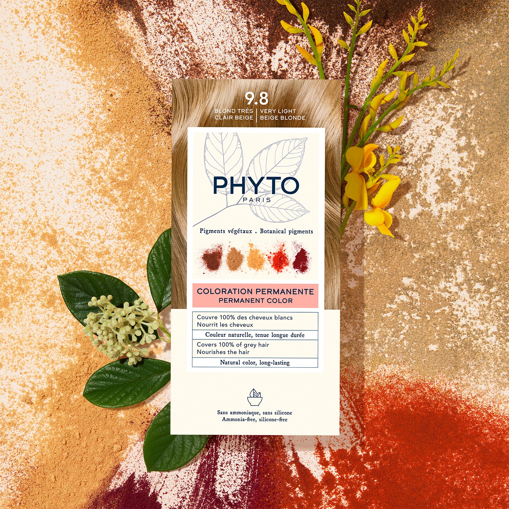 Phytocolor Permanent Color Shade 9.8 Very Light Beige Blonde