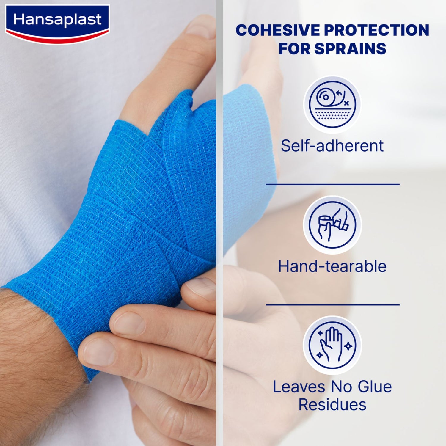 Hansaplast Med+ Cohesive Bandage 4mx6cm x1 (4.4ydx2.4in)