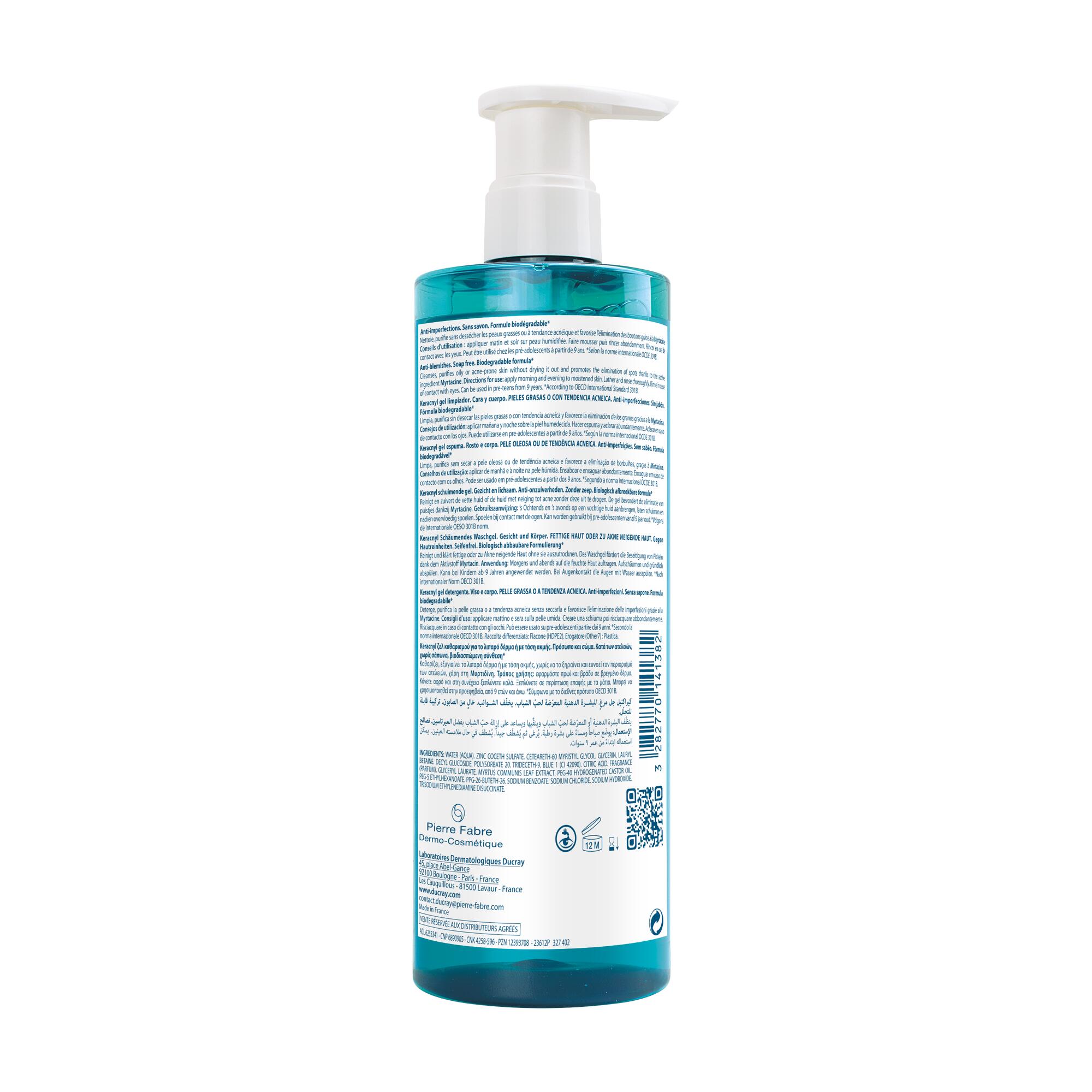 Ducray Keracnyl Foaming Gel Acne-Prone Skin 400ml (13.53fl oz)