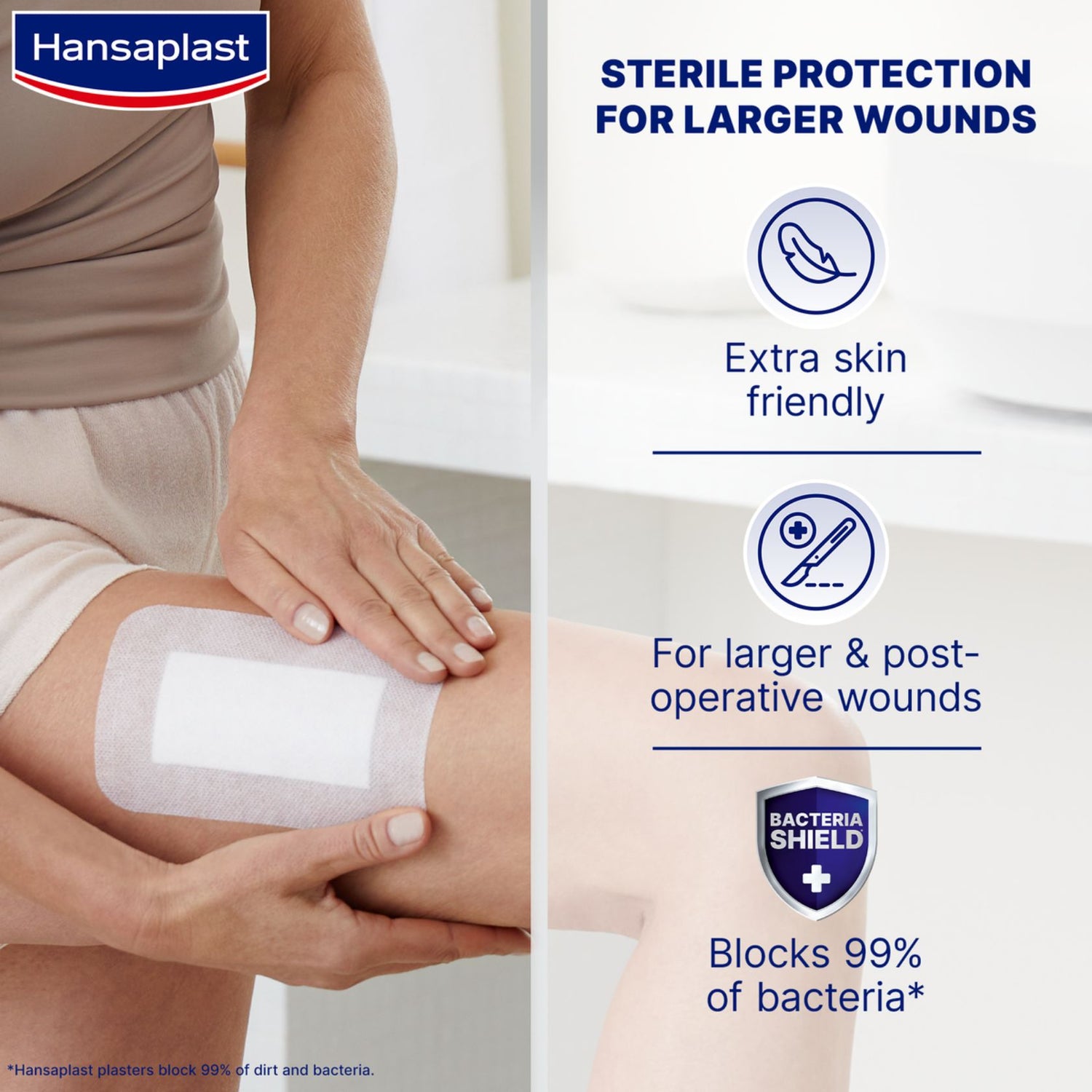 Hansaplast Med+ Sensitive 3XL Sterile Plasters x5