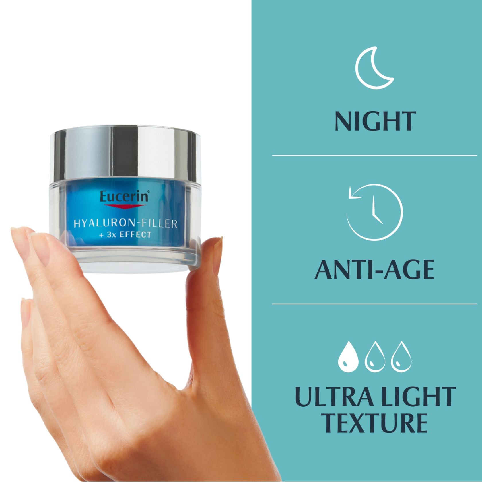 Eucerin Hyaluron-Filler 3x Effect Ultra Light Moisture Night 30ml (1.69floz)