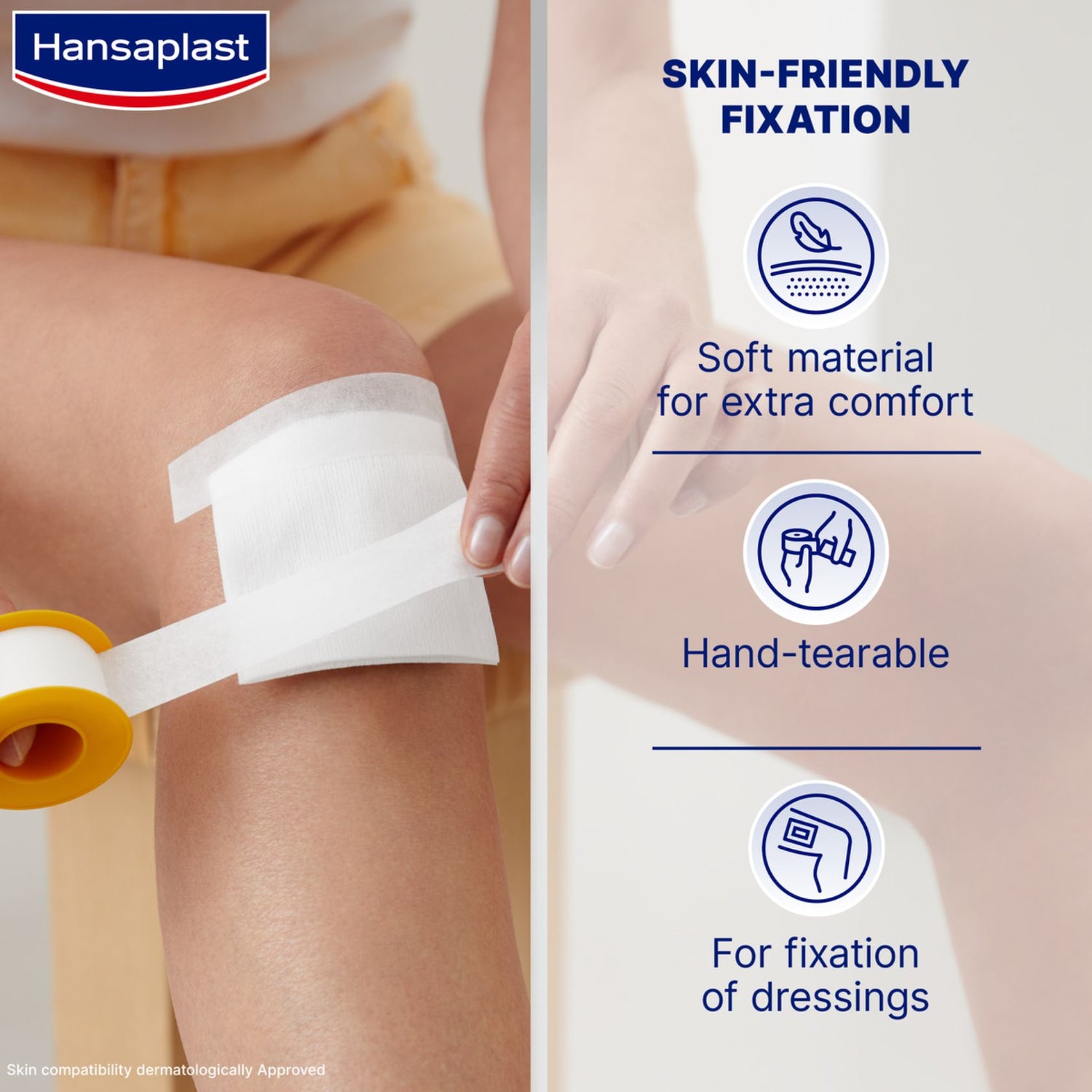 Hansaplast Med+ Soft Fixation Tape 5mx2.5cm (5.5ydx1.0in)