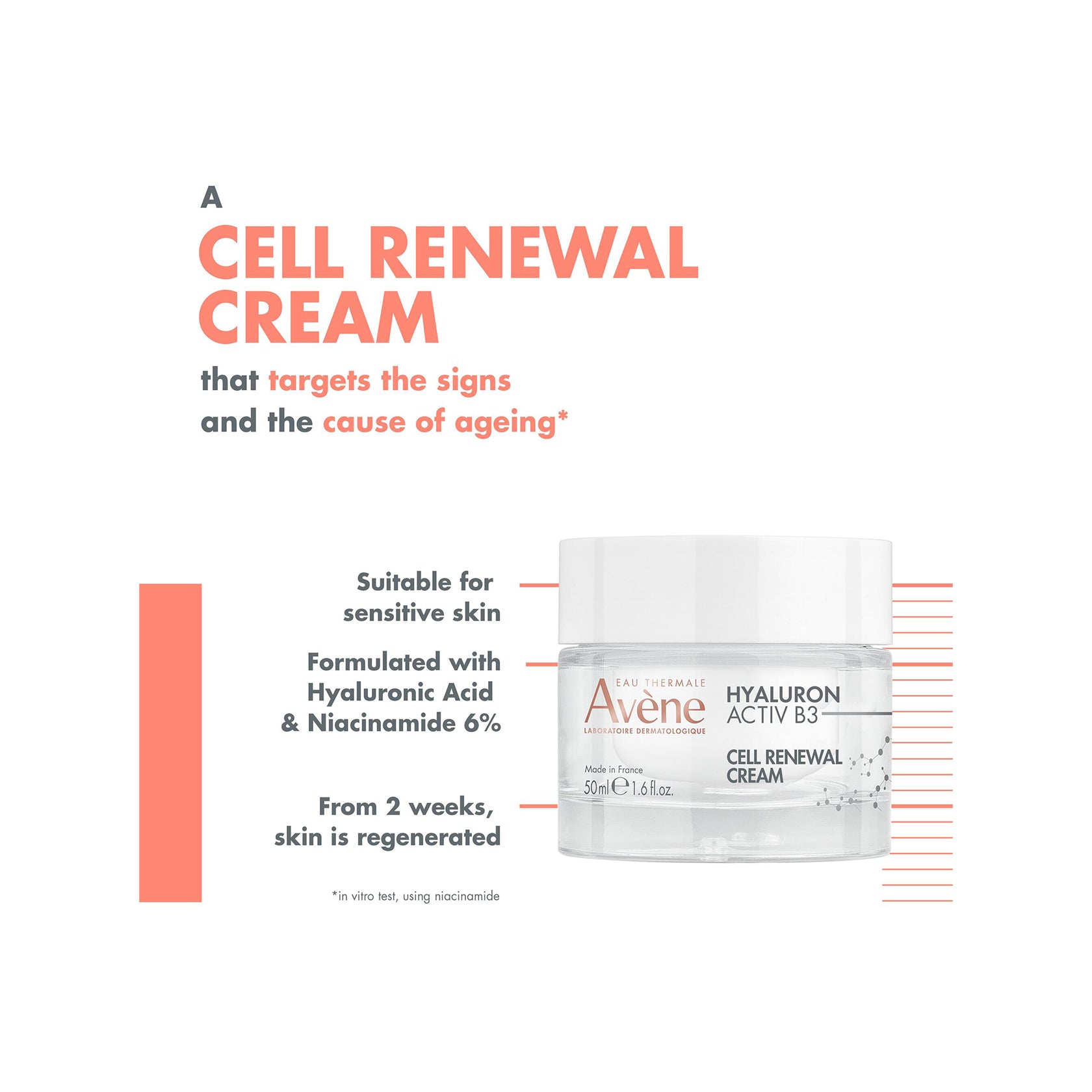 Avène Hyaluron Activ B3 Cell Renewal Cream 50ml (1.6 fl oz)