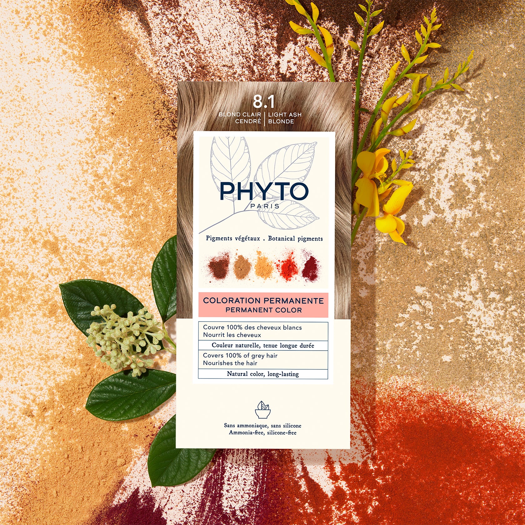 Phytocolor Permanent Color Shade 8.1 Light Ash Blonde