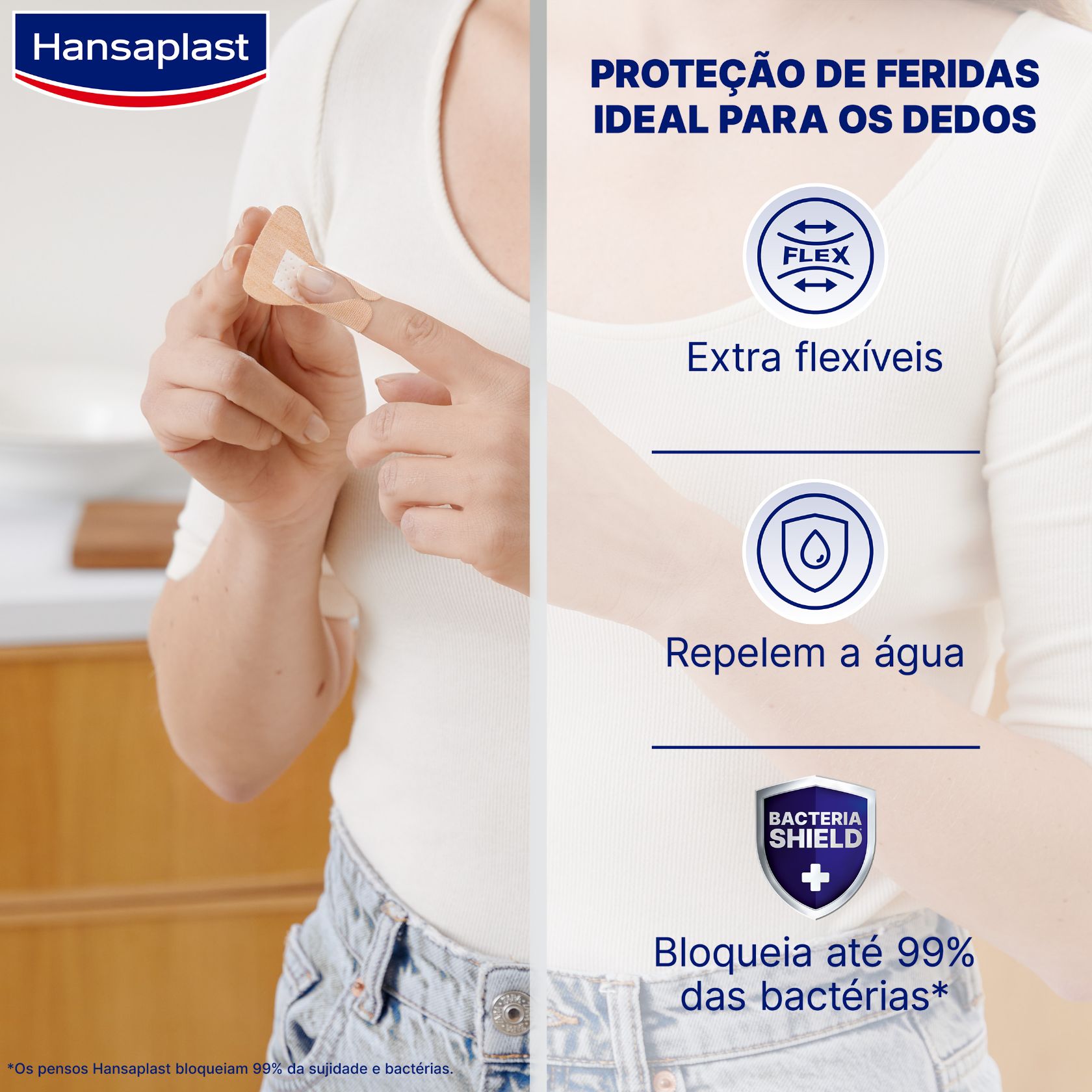 Hansaplast Fingertip Elastic Extra Flexible Water Resistant Plasters x10