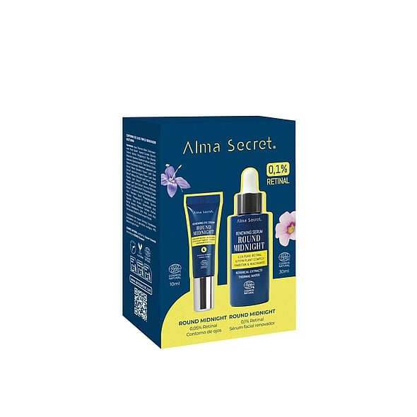Buy the Alma Secret Round Midnight 0.1% Retinal Renewing Serum + Renewing Eye Cream duo for a special price!