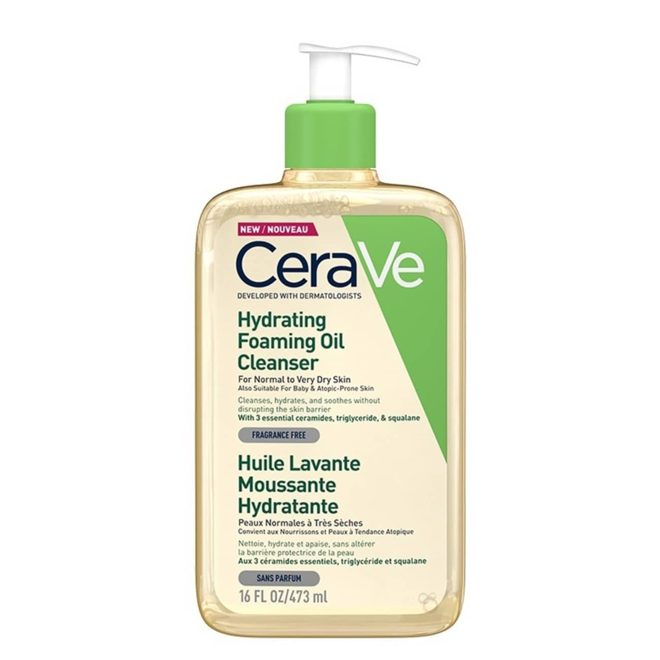 CeraVe Hidratante Espuma de Limpeza com Óleo Pele Normal a Muito Seca 473ml