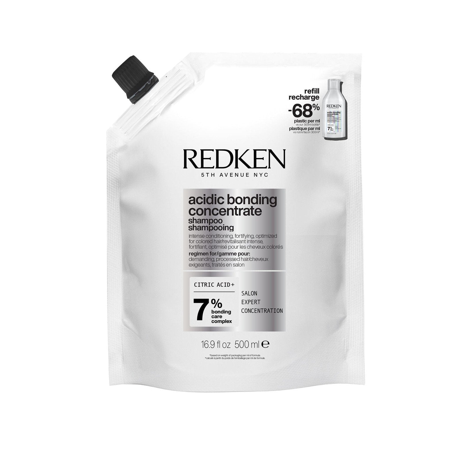 Redken Acidic Bonding Concentrate Professional Sulfate-Free Shampoo for Damaged Hair Refill 500 ml
