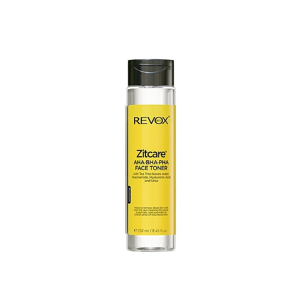 Revox B77 Zitcare AHA BHA PHA Face Toner 250ml exfoliates, unclogs pores, and soothes