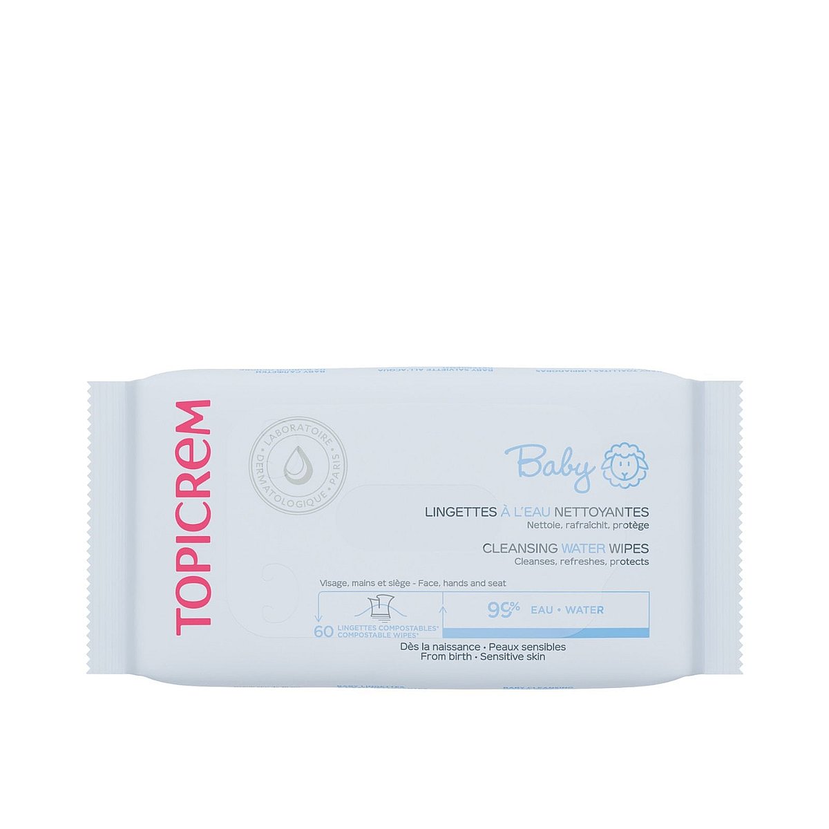 Topicrem Baby Cleansing Water Wipes x60
