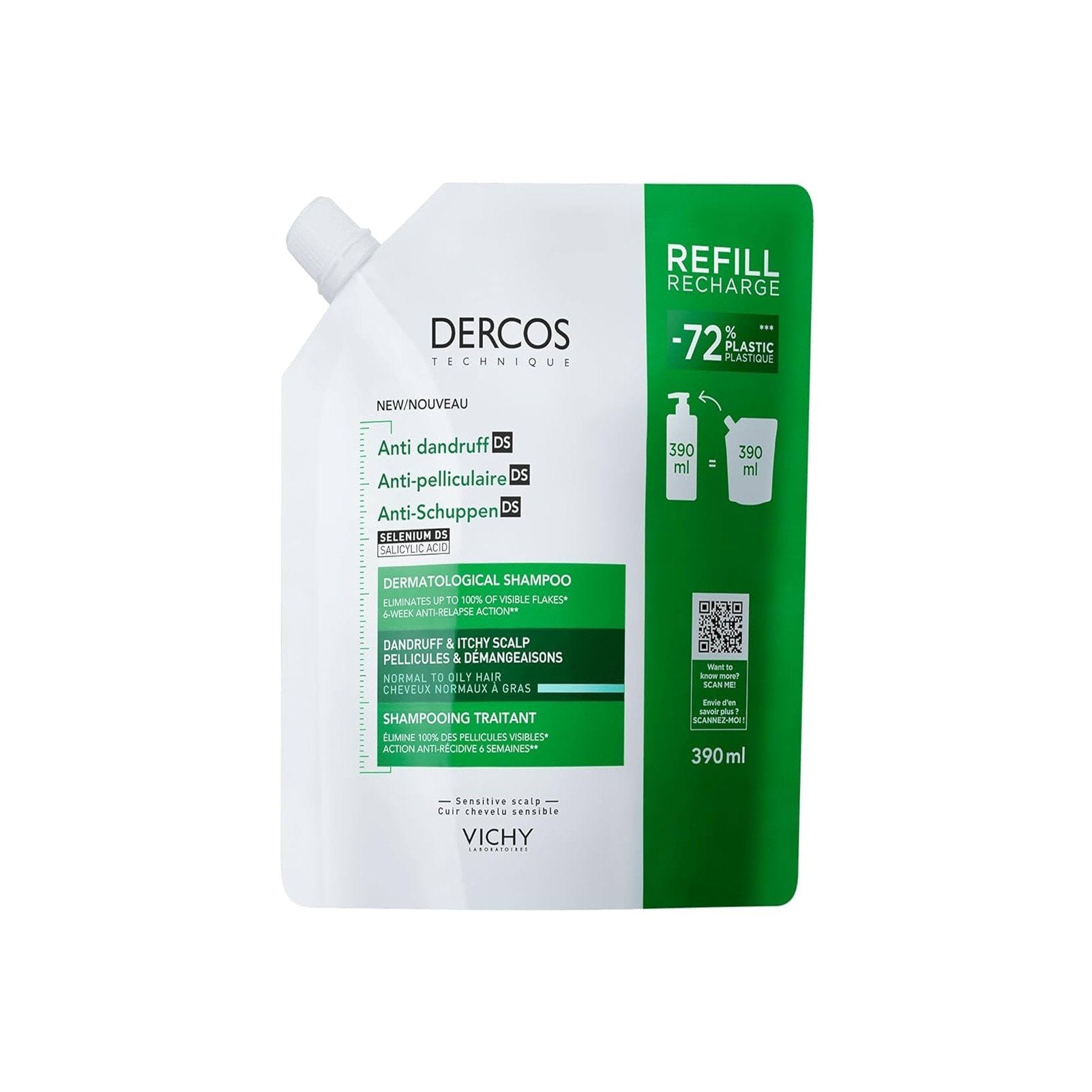 Vichy Dercos Anti-Dandruff for Oily Hair Refill 390 ml