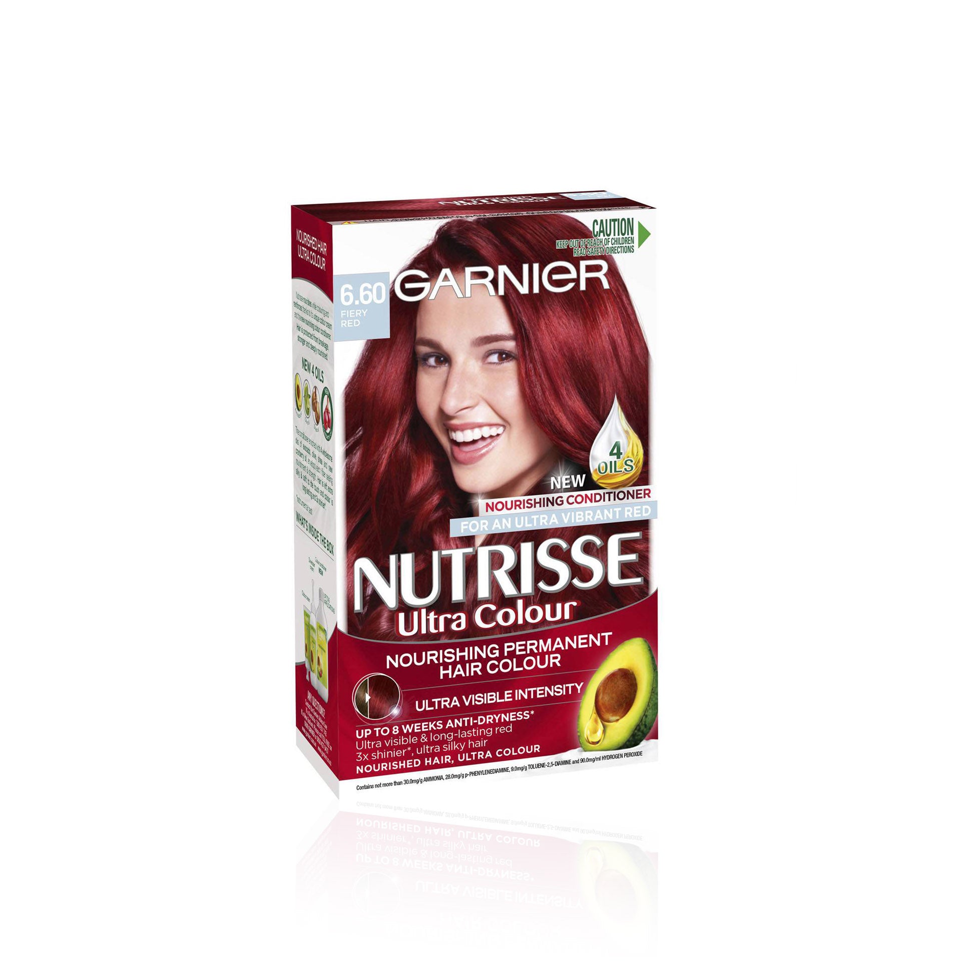 Buy Garnier Nutrisse Ultra Color 6.60 Fiery Red Permanent Hair Dye