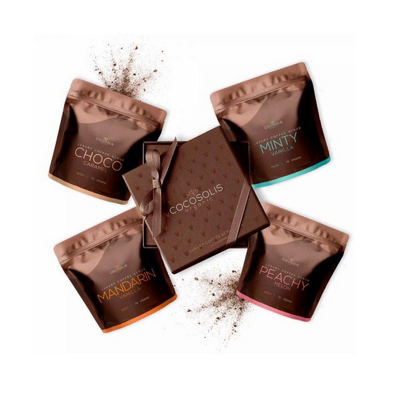 Kit caixa de esfoliação de café de luxo Cocosolis