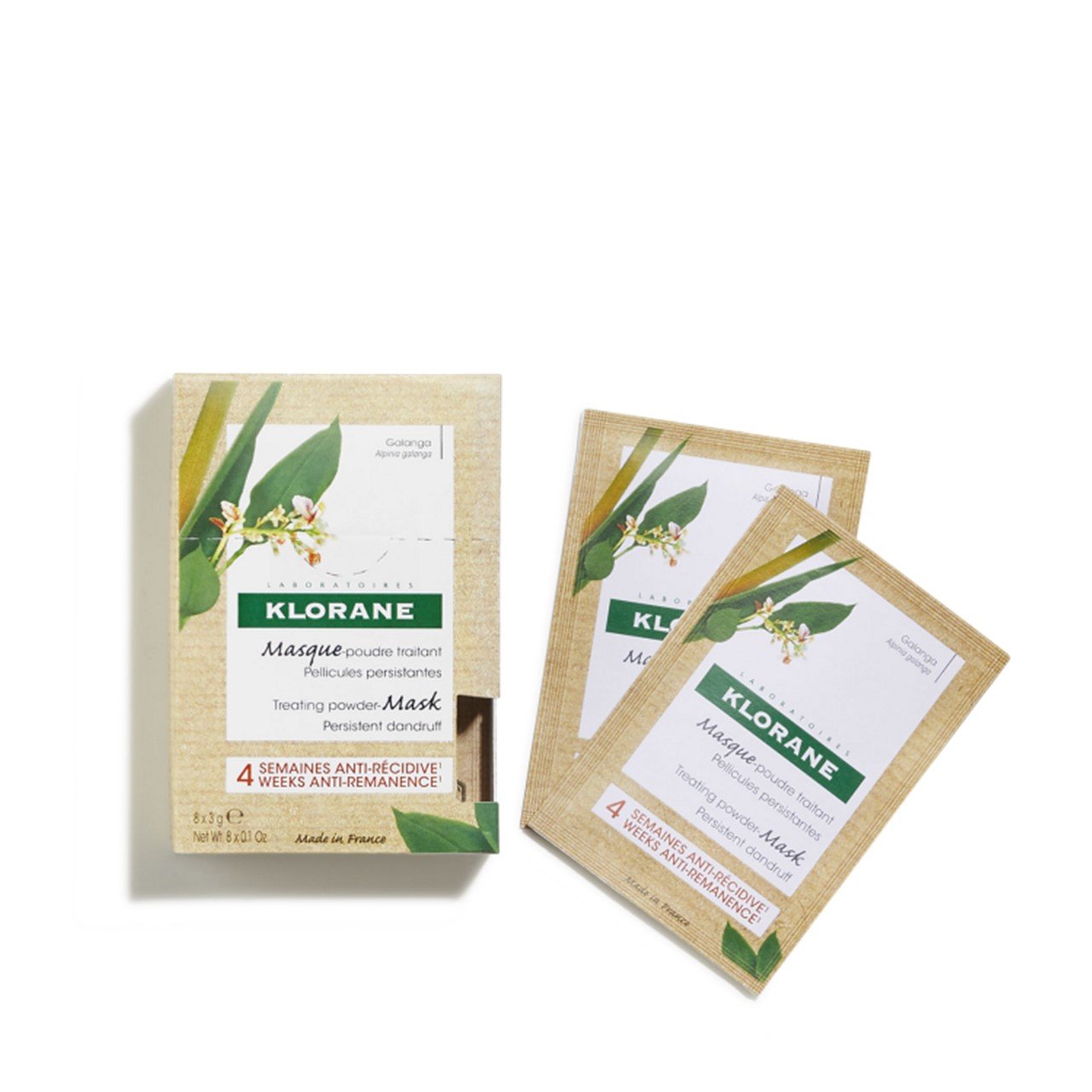Klorane Treating Powder-Mask for Persistent Dandruff 8x3g