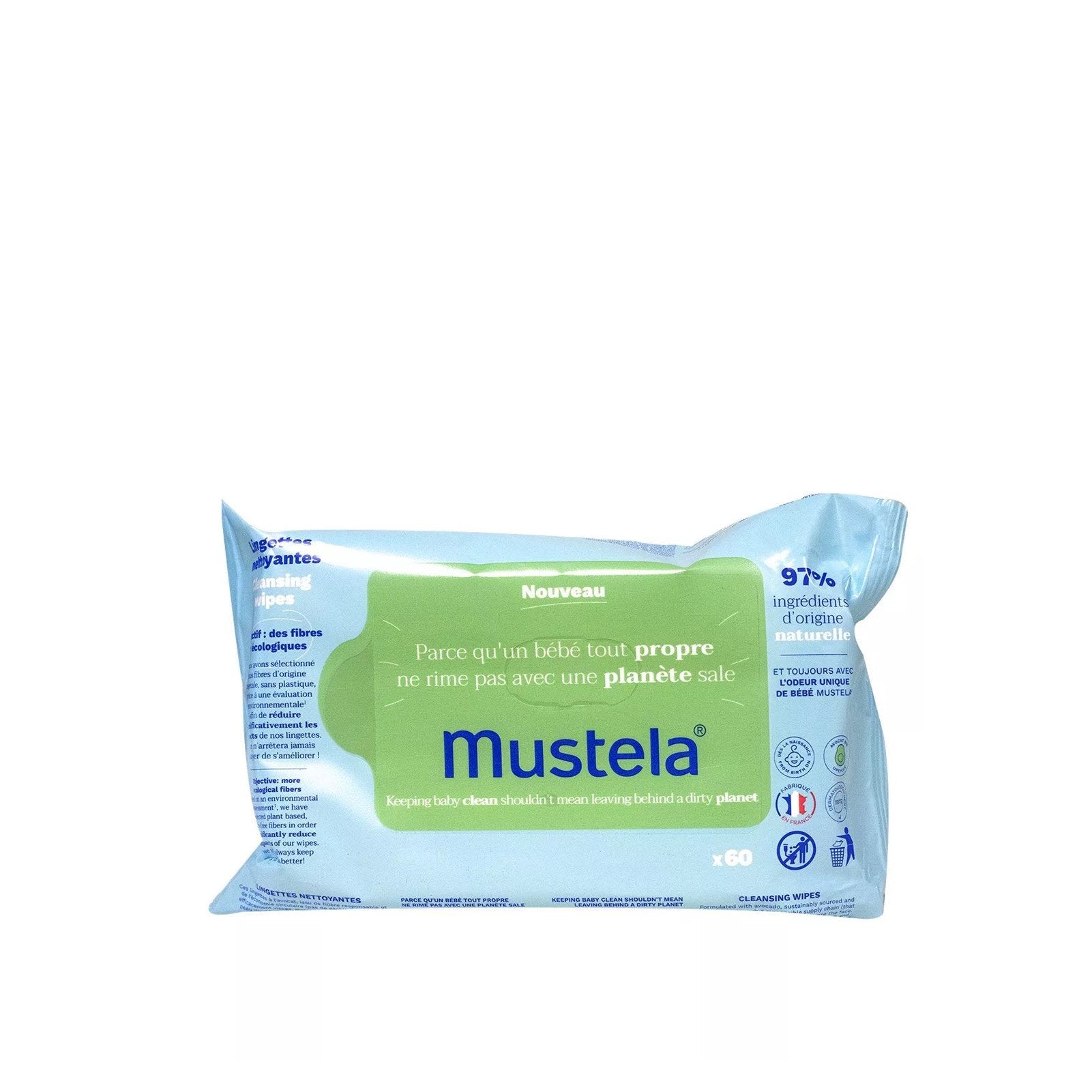 Toalhetes de limpeza orgânicos Mustela BIO x60