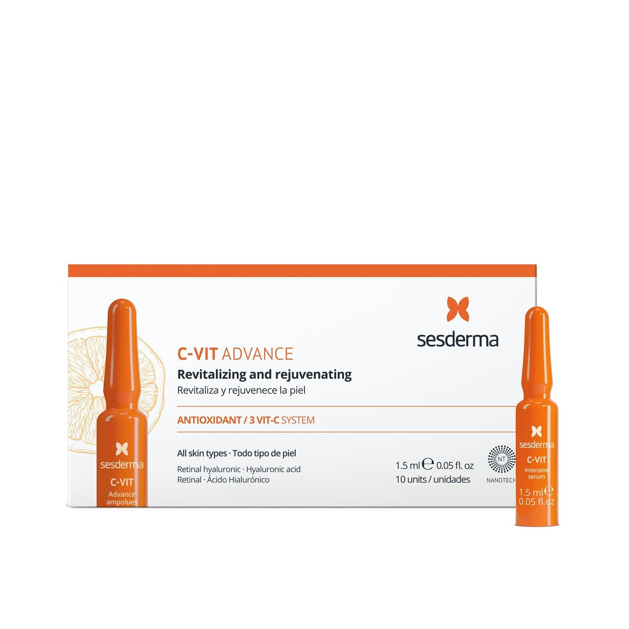 Sesderma C-Vit Advance Revitalizing & Rejuvenating Ampoules 10x1.5ml