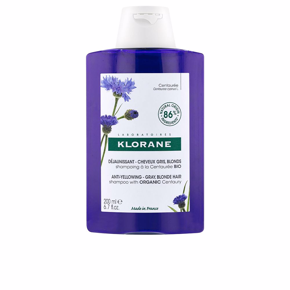 Klorane A La Centaurea Bio Anti-Yellowing Shampoo for Gray and Blonde Hair 200 ml