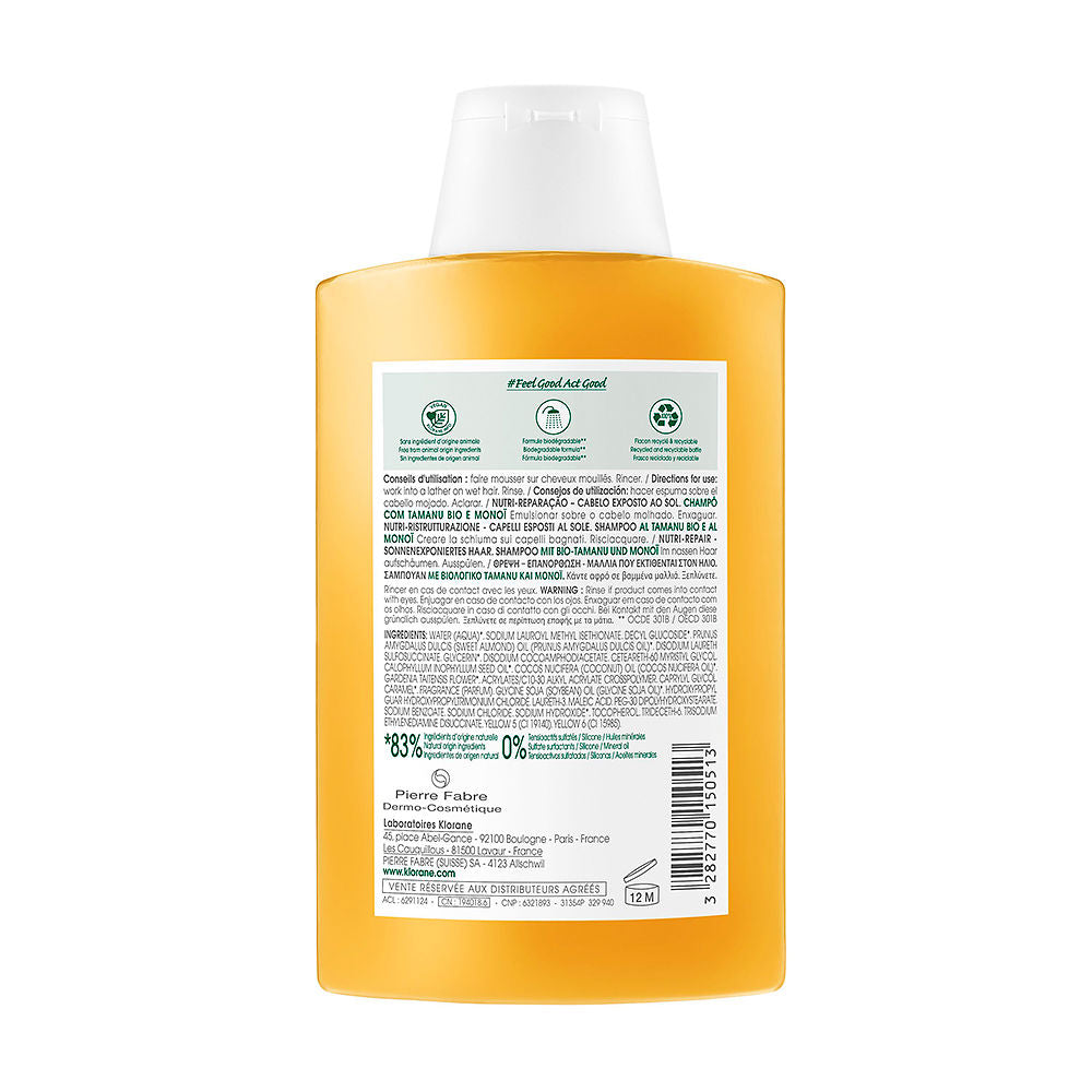 Klorane Polysianes Monoï Y Tamanu Bio Nourishing Shampoo 200 ml