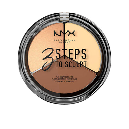 Nyx Professional Make Up 3 Steps to Sculpt Face Sculpting Palette 