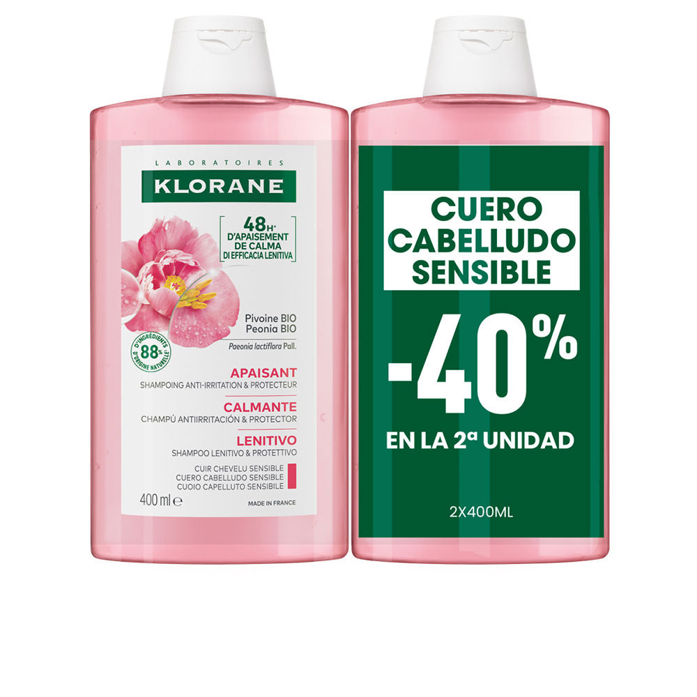Klorane A La Peony Bio Soothing Shampoo Duo 2 X 400 ml