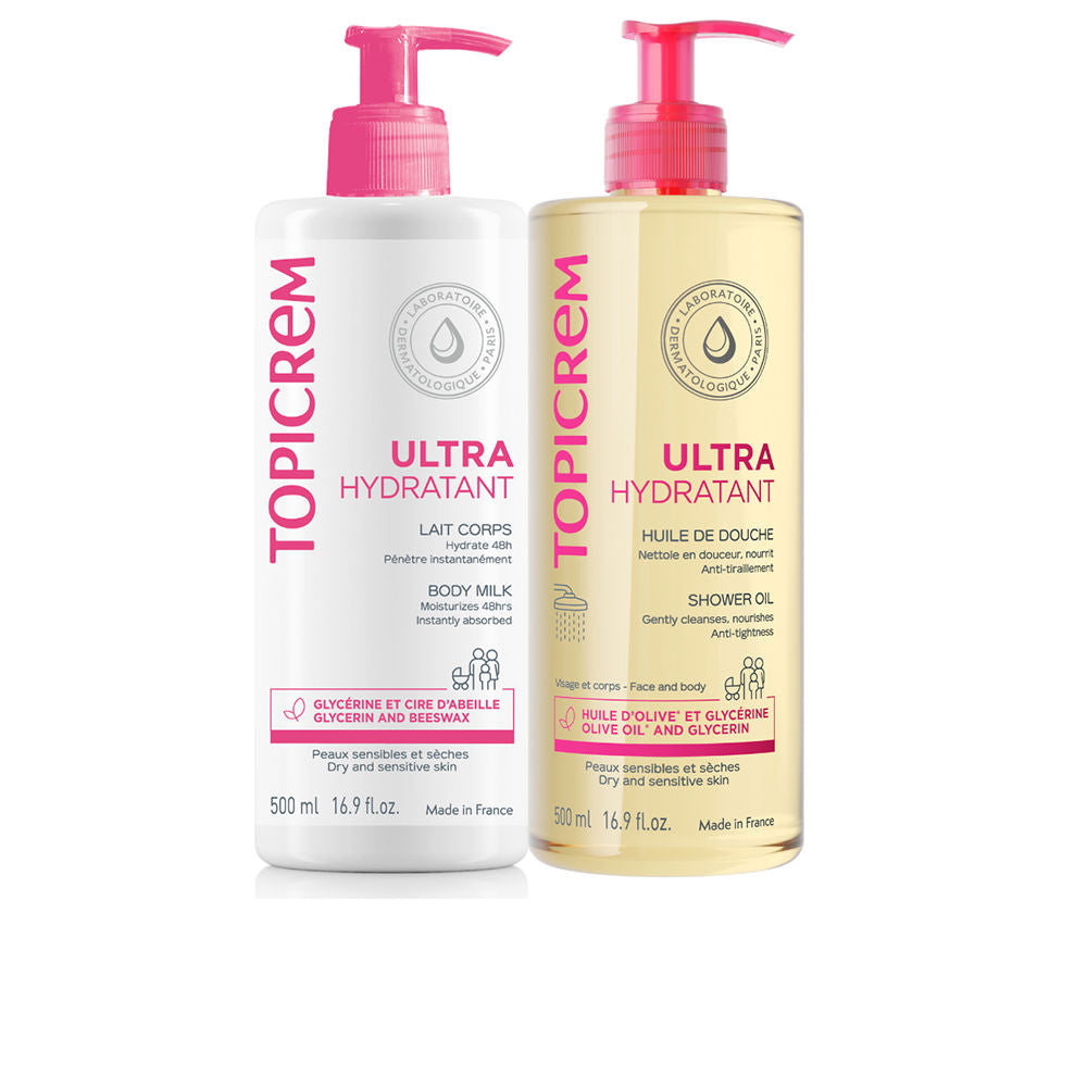 Topicrem Uh Ultra Moisturizing Milk 500 ml + Shower Oil 500 ml Pack 2 pcs