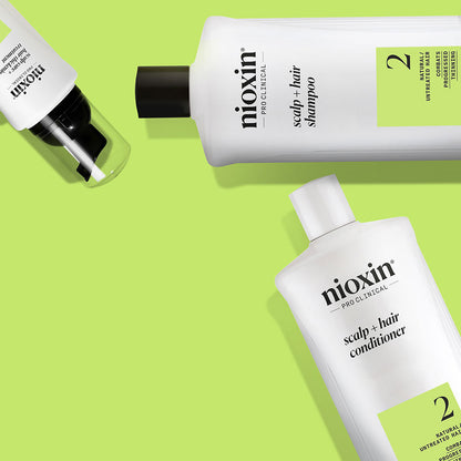 Nioxin System 2 - Kit - Treatment for Natural Hair with Advanced Weakening 3 Units
